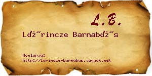 Lőrincze Barnabás névjegykártya