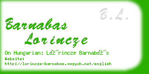 barnabas lorincze business card
